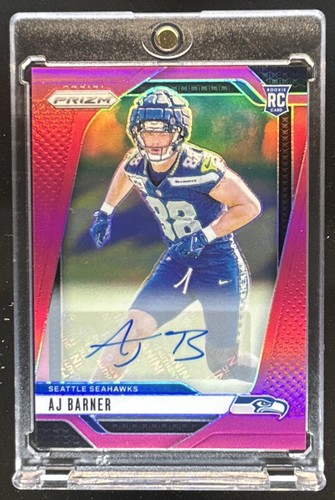 2024 Panini Prizm AJ Barner Auto Autograph RC Pink Rookie #304 Seahawks