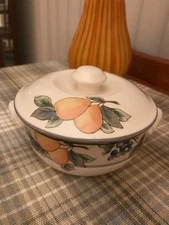 Mikasa Garden Harvest 2 Pc. Individual Casserole Bowl With Lid Handles PERFECT