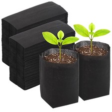 200 PCS Biodegradable Grow Bags, NonWoven Fabric Planting Pouches, 5.5x5.7in