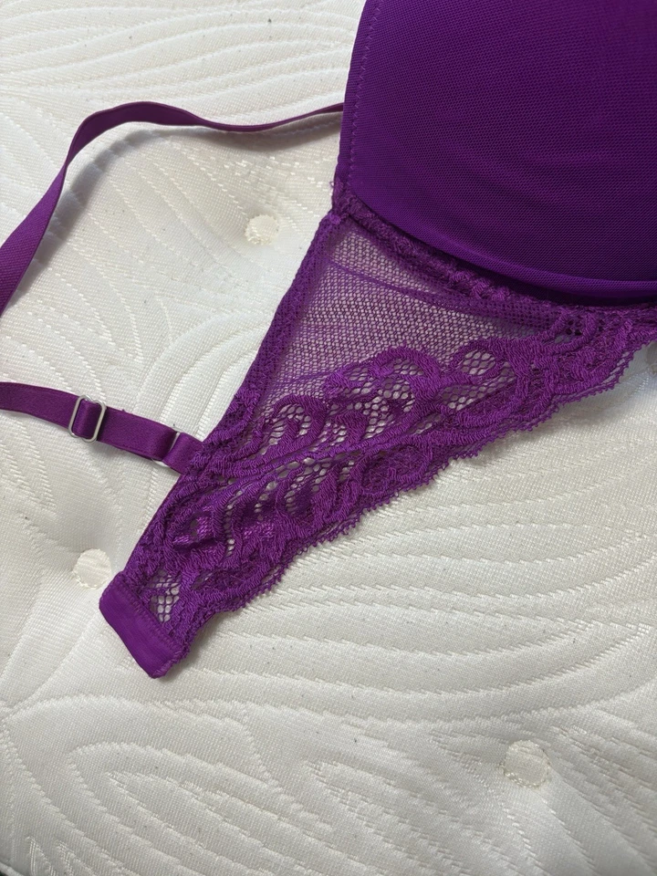 Sujetador Natori 36DD púrpura encaje acolchado con aros correa ajustable Foto 3 de 4