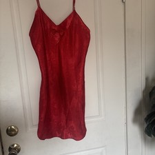 Vtg Erika Taylor Night Slip Size Small Red Stunning