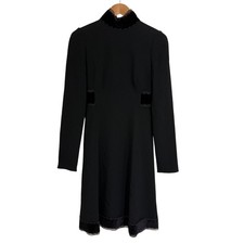 DOLCE & GABBANA Long Sleeve High Neck Flared Dress Size 38 Black Women USED