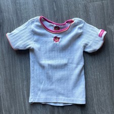 Looney Tunes Bugs Bunny Girls White Ribbed Baby Tee Embroidered Flower 4T