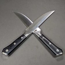 2x Replacement Cutluxe Serrated Steak Knives 9½" Forged Carbon Steel Blade