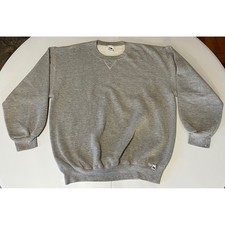 Russell Athletic USA Made Men Grey Crewneck Sweatshirt V-Stitch Relaxed Fit XLT