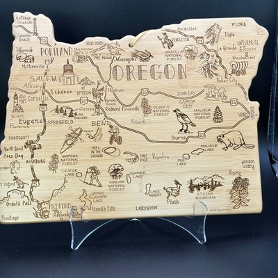 Totally Bamboo Destination Oregon State Bamboo Cutting Board Map Engraved Father