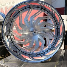 22x9-9.5 Savini Sd40 Brushed Silver Chrome Lip 5x55x127 Impala Ss Obs Caprice 22x9-9.5 Savini Sd40 Brushed Silver Chrome Lip 5x55x127 Impala Ss Obs Caprice