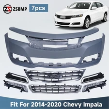 Front Bumper Cover Assembly Grille Kit For 2014-2020 Chevy Impala w/ LED DRL