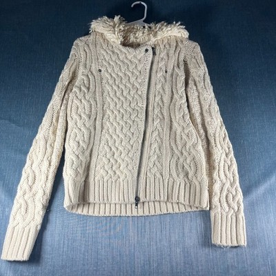 Moth by Anthropologie Women's Sweater Size XS Cream Cable Knit
