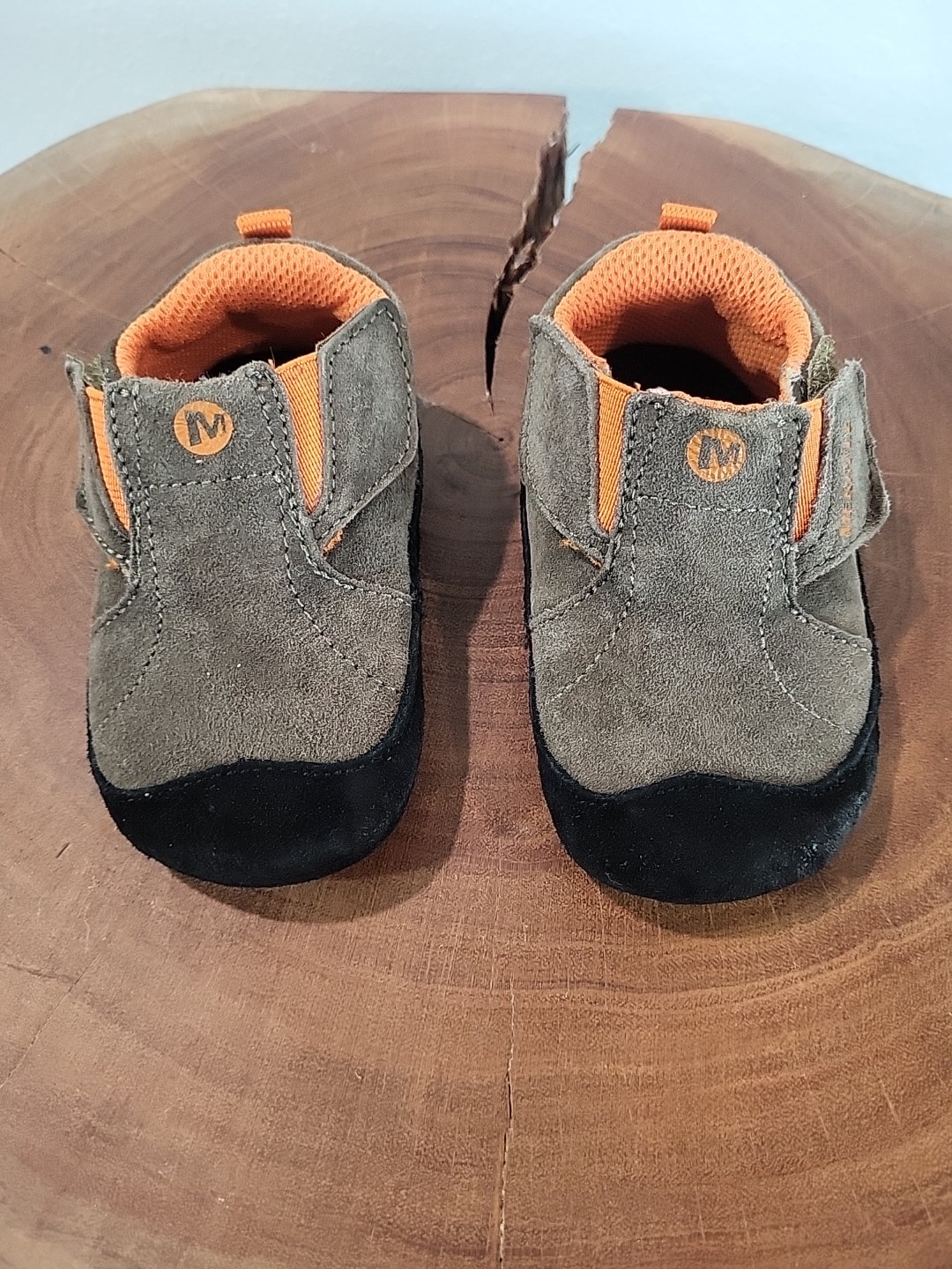 Merrell Select Grip Baby Size 4M Jungle Moc Suede Shoes 