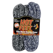 Kids Thermal Socks - Warm Winter Insulated Socks for 2-6 Navy / White / Black