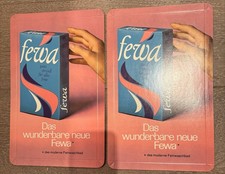 2 alte... Das wunderbare neue Fewa...Reklame Papp-Schilder 60er Waschmittel rar