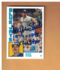 DAVE STIEB AUTOGRAPHED 2003 TOPPS ALL-TIME FAV BASEBALL CARD SIGNED BLUE JAYS