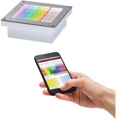 Paulmann Zigbee Aussenleuchte Boden Einbauleuchten Brick IP67 RGBW Metall 80lm