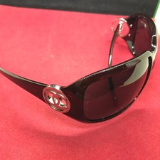 Authentic Chanel Cellulose Frame Sunglasses, Brown, with Accessories
