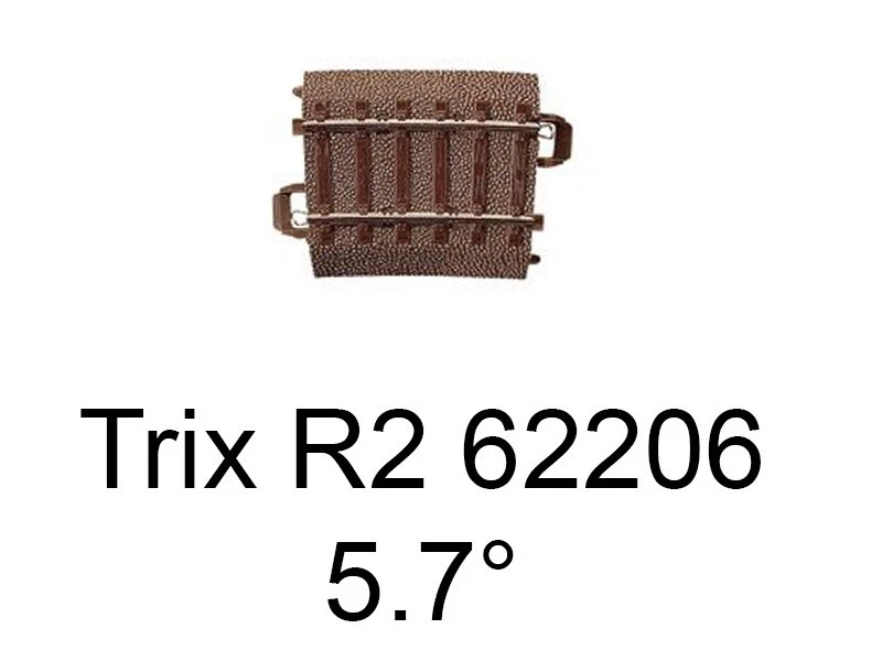 TRIX Rail courbe voie C rayon R2 5.7 degrés HO - Trix 62206 - Photo 1/1