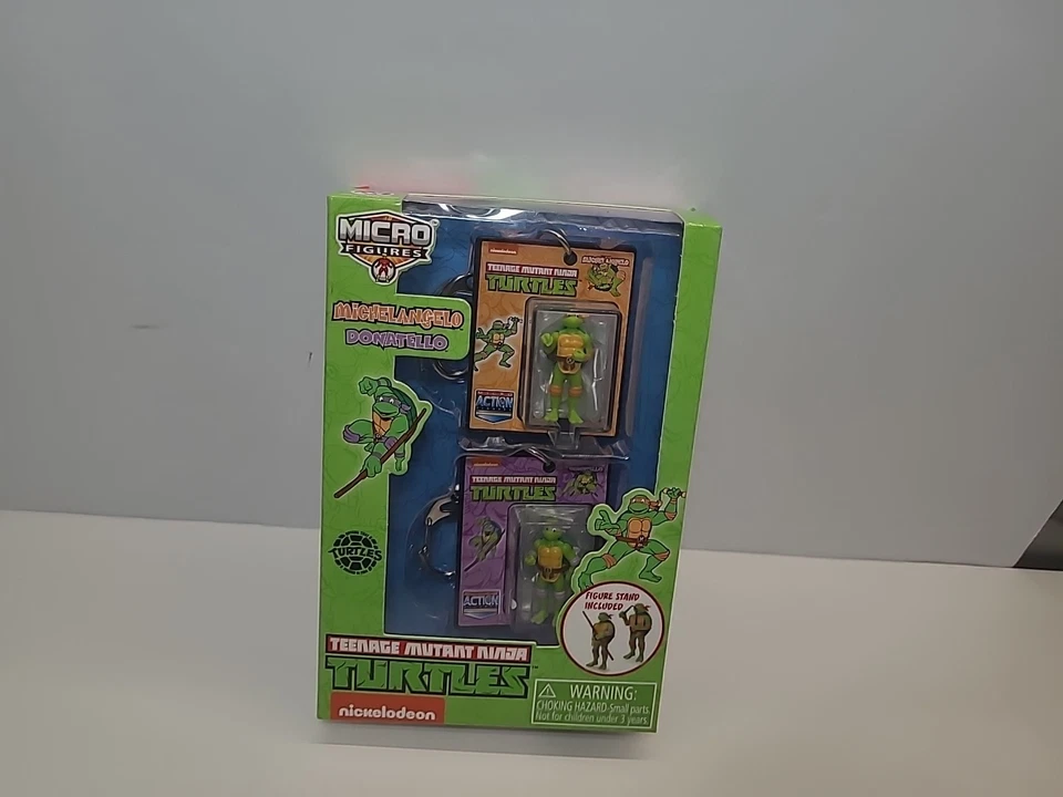 Juego de Micro Figuras Tortugas Ninja Adolescentes Mutantes MICHELANGELO DONATELLO #8602 Foto 4 de 4