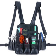 STYLANCE Hairdresser Scissor Holster Pouch Bag, Leather Chest Rigs Bag Vest, ...