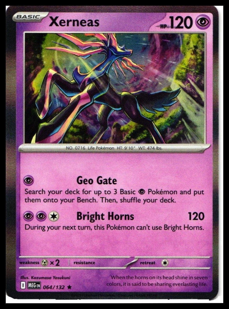 Xerneas #064/132 Holo ME01: Mega Evolution Near Mint or Better