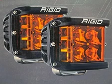 Rigid 262214 D-SS PRO Amber PRO Spot Square LED Lights Pair Kit Black Aluminum