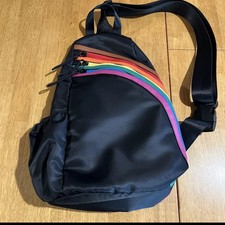 Sling Bag Polyester Crossbody Shoulder Backpack Rainbow Pride 3 Zippered Pockets