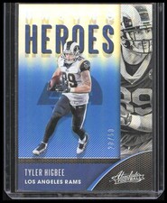 2020 Panini Absolute #UH-TH Tyler Higbee Unsung Heroes Spectrum Blue #/50