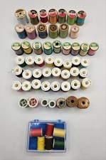 Mixed Lot of 60 Vintage Sewing Thread Spools Clark  s, Talon, Star, Belding