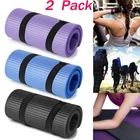 2pcs Thick 15mm Yoga Mats Exercise Gym Fitness Mat Non-Slip With Carry Strap US