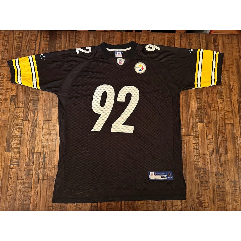 Camiseta de fútbol americano Pittsburgh Steelers James Harrison 92 Reebok NFL Equipment 2XL Foto 2 de 4