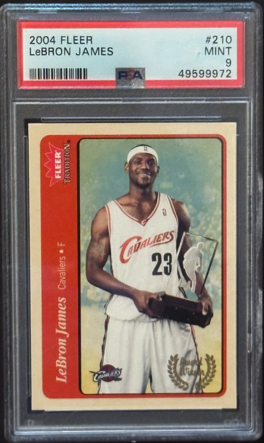 2004 LeBron James #210 Fleer Tradition Red PSA 9 MINT view 1