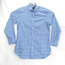 Bonobos Dress Shirt Mens 16.5 34/35 Blue Gingham Tailored Slim Fit Long Sleeve