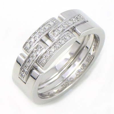Cartier Ring Maillon Panthere Diamond 750(18K) White Gold #49 US5