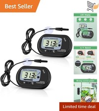2 Pack Digital Aquarium Thermometer Water Fish Tank LCD Display Reptile