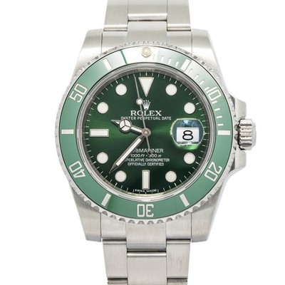 Rolex Submariner Hulk 116610LV 2014 Card SS Green Sunburst Dial Auto Watch 40mm
