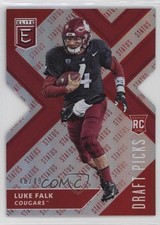 2018 Panini Elite Draft Picks Status Red Die-Cut Variation /49 Luke Falk 13va