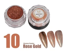 Hang Nail Product New Chrome Effects Powder Rose Gold Jar #10