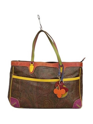 ETRO Handbag Leather Purple/Patterned Bag