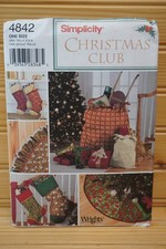 Simplicity 4842 Christmas Club Gift Bags, Stockings, Tree Skirt, NEW