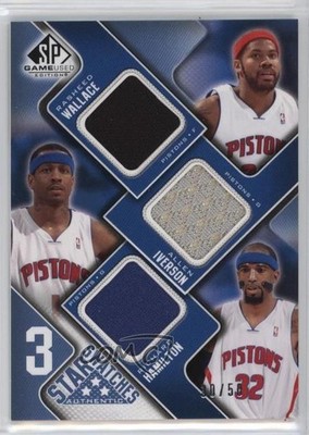 2009-10 SP Game Used Level 2 30/50 Allen Iverson Rasheed Wallace #3S-HIW HOF 2b6
