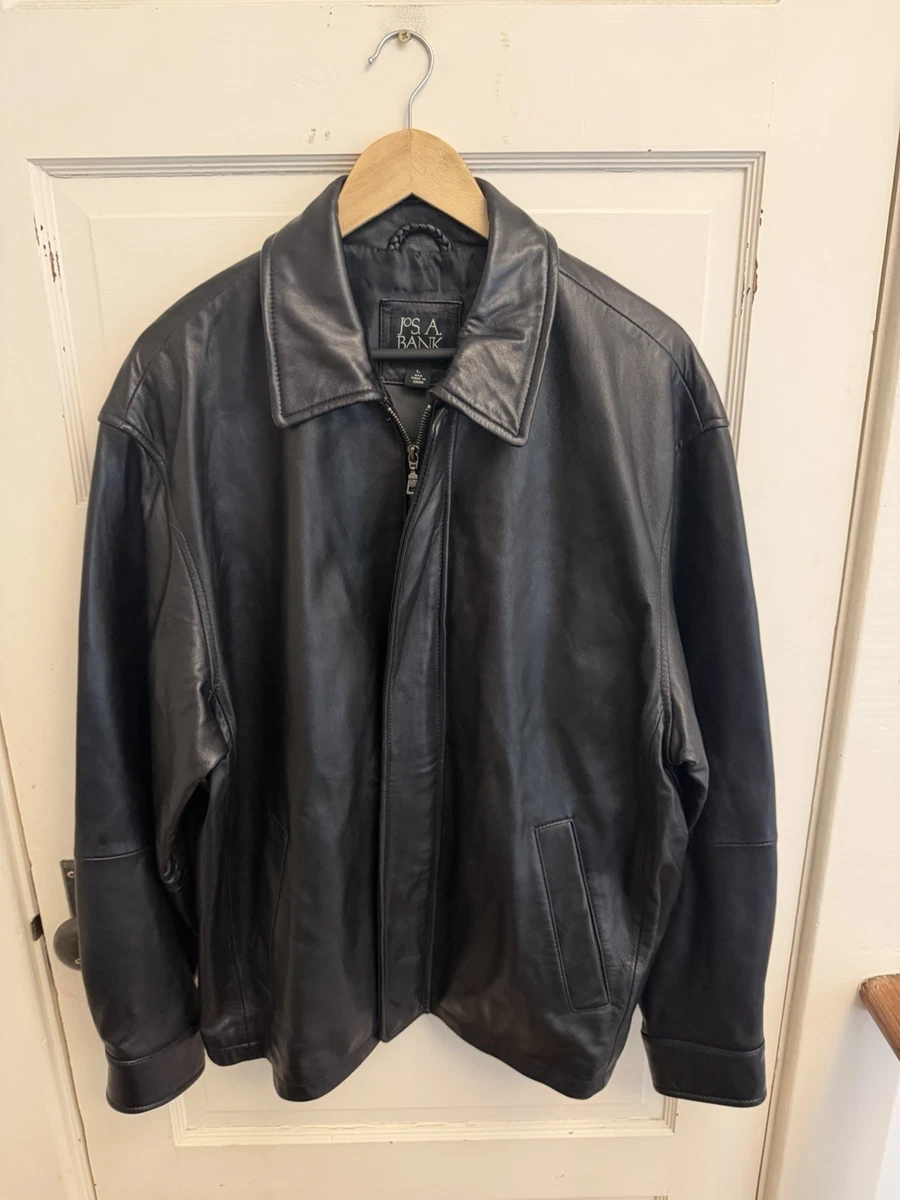 Jos. A. Bank Leather Outer Shell Black Coats, Jackets & Vests for