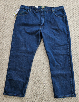 NWT Cabela's Roughneck Men's Loose Fit Dark Wash Heavyweight Jeans 44x30
