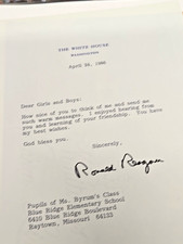 White House Book Photos Vtg 80s Letters from US President Reagan Wash DC Justice