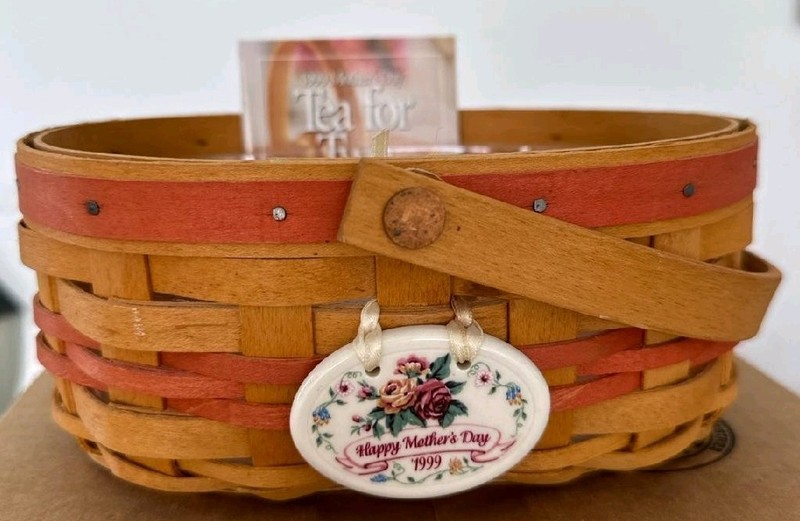 Longaberger Basket Mother's Day Tea for Two 1999 Swinging Handle Protector