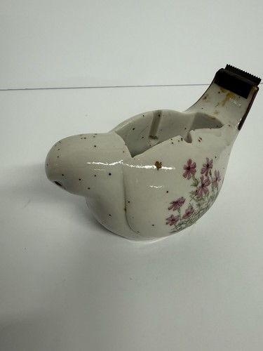 Dispensador de cinta floral mariposa pájaro cerámica de colección - Imagen 2 de 6