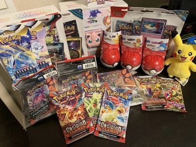 Pokmon TCG Card Lot Mega Holiday Mystery Bundle W/ NEW BOOSTER PACK  |  eBay