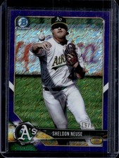 2018 Bowman Chrome Sheldon Neuse Prospects Purple Shimmer Refractor #/655