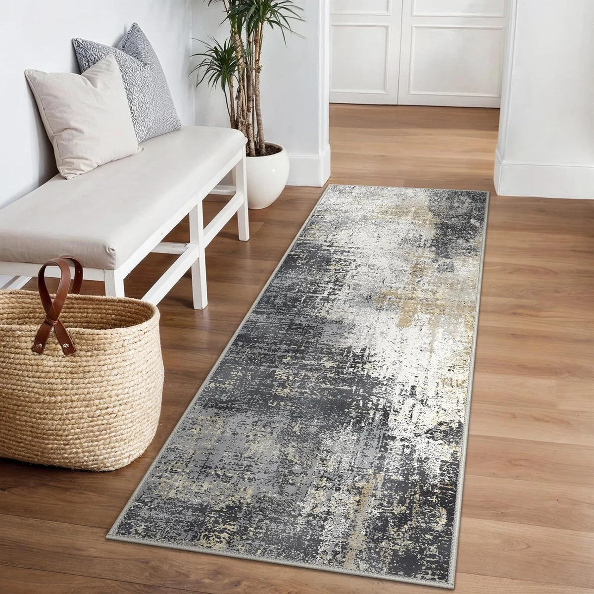 LIJIAO Tappeto cucina Passatoia 60 x 200 cm Morbido, Comodo, Facile Da Pulire Tappeto Cucina Stuoia Passatoia Corsia con Retro Antiscivolo per