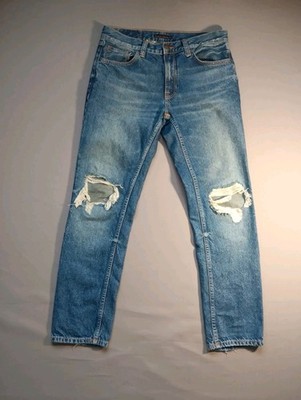 Nudie Jeans Gritty Jackson Broken Time W30 L30 Men's Regular Straight Distressed
