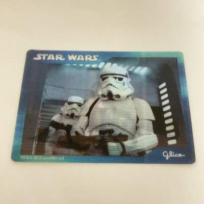 STAR WARS Stormtrooper Glico TM & 2013 Lucasfilm Ltd Japanese 3D Card rare
