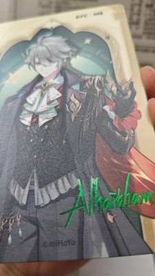 KFC Mihoyo Genshin Impact Alhaitham Kaveh Acrylic Stand Badge Card